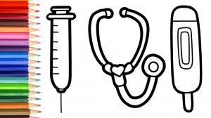 Мультик для детей -ка нарисовать МЕДИЦИНСКИЙ ШПРИЦ, ГРАДУСНИК для детей/Рисунок ШПРИЦА И ГРАДУСНИКА