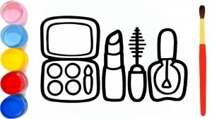 Рисунок раскраска. Как нарисовать косметику