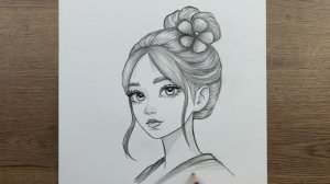 Как шаг за шагом нарисовать портрет красивой утонченной девушки карандашом