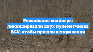 Российские снайперы ликвидировали двух пулеметчиков ВСУ, чтобы прошли штурмовики