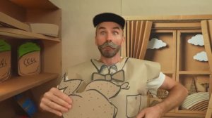 Настя и друзья внутри картонного домика