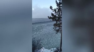 Ледяные блинчики на Телецком озере