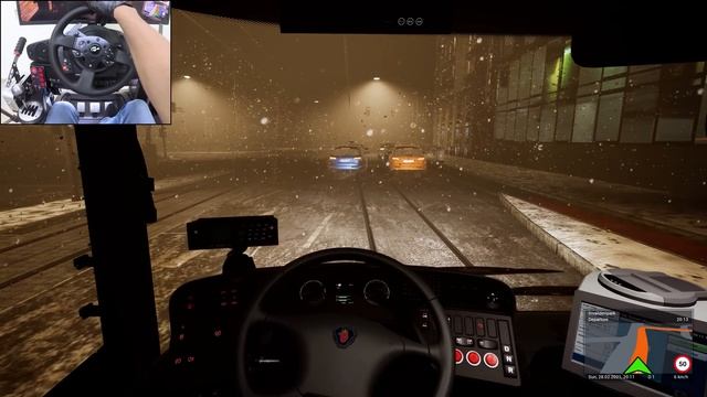 Снежная ночь в The Bus 2021 🌨️ Рейс на Thrustmaster T300RS 🚌