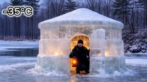 Строю ледяное укрытие чтобы выжить в сильный снежный шторм. Бушкрафт.