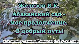 Железов В.К. Абаканский сад - мое продолжение. В добрый путь!