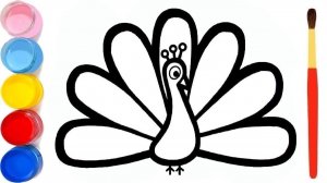 Рисунок раскраска птица. Как нарисовать павлина