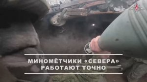 Боевая работа расчета миномета группировки войск «Север»