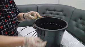 как я плела из ротанга  горшочек счастья