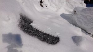 Таяние снега после покрытия краской Снеготоп