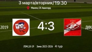 ОЗП г.Таганрога 2025/26. Лига ЗМ 2019/18. ДФШ Авангард 2019: ДФШ Спартак 2018. 4:3