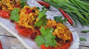 Пост продолжается! Перец фаршированный рисом и грибами! Получилось вкусно!😋😋😋