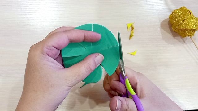 Желтая роза из фоамирана.  МК роза своими руками