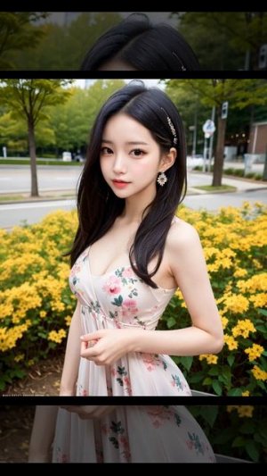 [AI Art Paint] Flower garden walk with me  floral dress - 1080