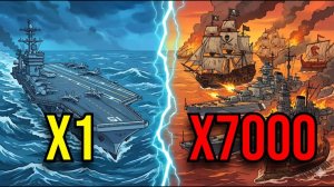 1 АТОМНЫЙ АВИАНОСЕЦ против ВСЕХ ФЛОТОВ ИСТОРИИ (Пираты, Бисмарк, Ямато)