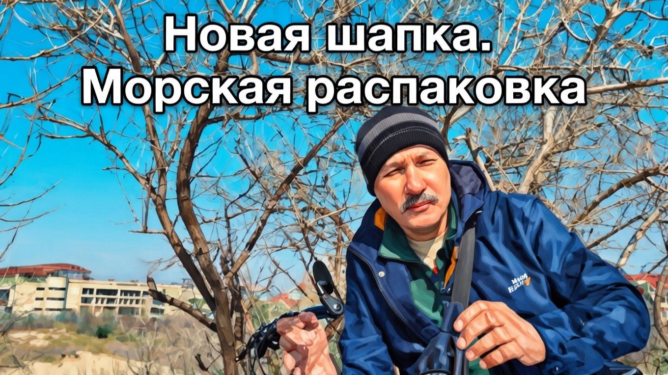 Берег Чёрного моря. Распаковка и примерка шапки 🌞 2 марта 2026 года 🌞 блогер Альбатрос