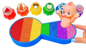 Мультики для детей и малышей. Как сделать радужную ванну с блестками.