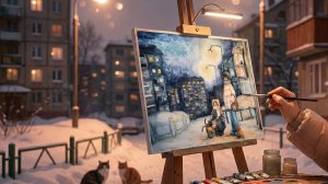 Зимний двор и кошки. Токарева Валентина. Международный фестиваль-конкурс искусств "Звезда таланта"