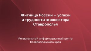 Житница России — успехи и трудности агросектора Ставрополья