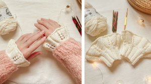 Ажурные МАНЖЕТЫ спицами | Мастер-класс для начинающих