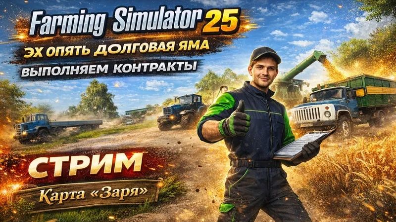 Farming Simulator 25►эх опять долговая яма ►выполняем контракты ►СТРИМ ►Карта «Заря»