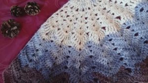 Полукруглая шаль крючком