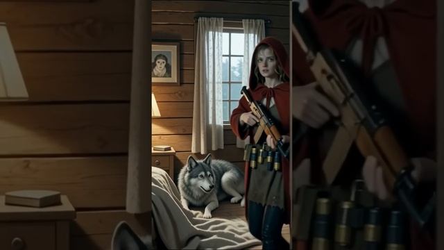 Красненькая Шапка с черным пистолетом