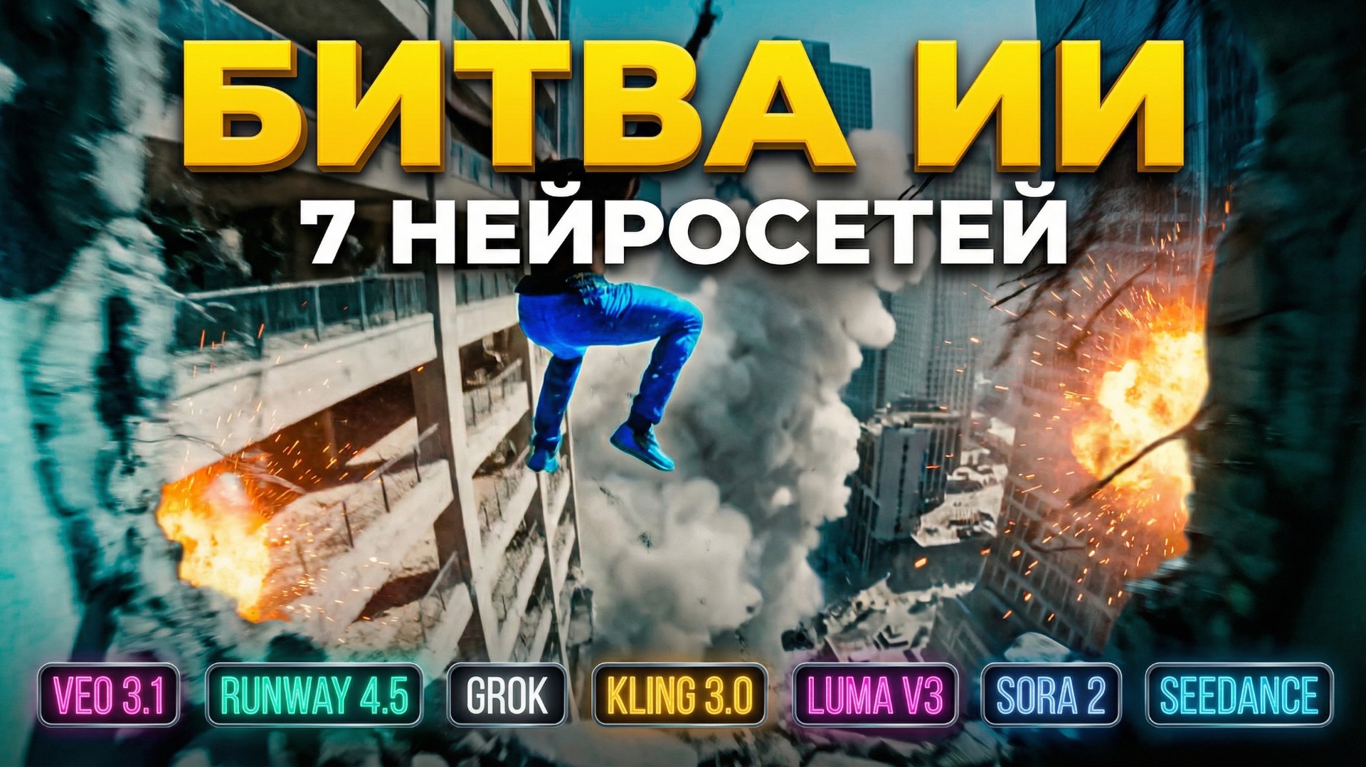 БИТВА ИИ: 7 Нейросетей генерируют ЭКШЕН (Sora 2 vs VEO 3.1 vs Kling) 🔥
