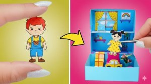 Бумажные домики для кукол 🏠 Мини-дома из коробок