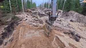 Строительство, дренажные работы на лесной дороге, очередной обзор