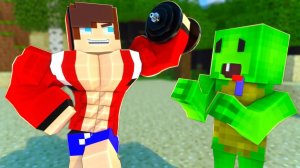 Майки Хочет накачаться. Майнкрафт Мультик