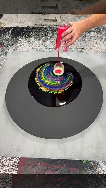 Заливка в открытую чашку #заливка краской #акриловая краска #акриловая заливка