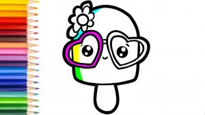 Мультик для детей-Как нарисовать МИЛОЕ МОРОЖЕНОЕ для детей/Простой рисунок МОЛОГО МОРОЖЕНОГО