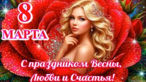 8 Марта. С праздником Весны, Любви и Счастья! Красивая поздравительная видео открытка.
