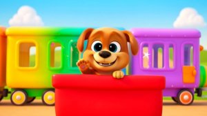 Радужный Поезд и Зверята 🐶🐯🐥 | Детская песенка-угадайка