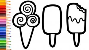 Мультик для детей-Как нарисовать МОРОЖЕНОЕ для детей/Простой рисунок МОРОЖЕНОГО для детей