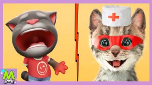 Говорящий Том против Маленького Котенка.Кто Лучше Вылечит Котика.Игры с Виртуальными Питомцами