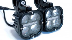 Фары (Туманки) 120W - Ближний (Белый) / Дальний (Белый), ДХО, стробоскоп, F43Pro