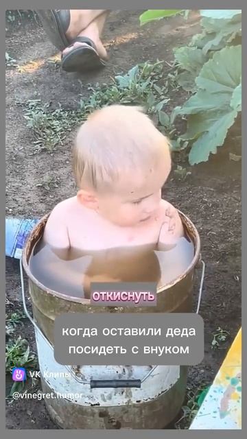 Малыш сидит в ведре
