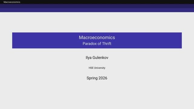 3.2. Paradox Of Thrift