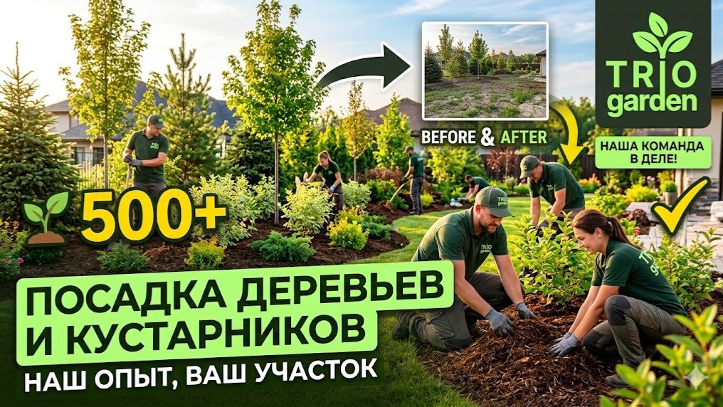 Посадка деревьев и кустарников