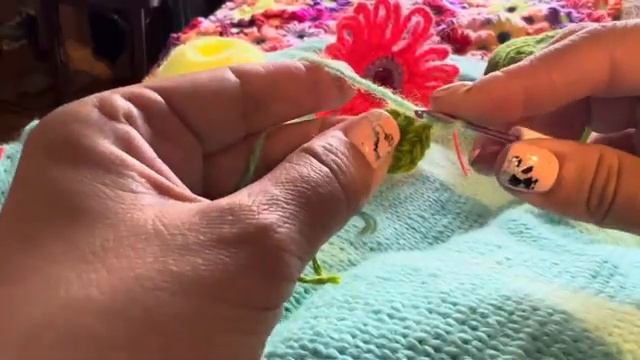 Плед ГЕРБЕРЫ крючком