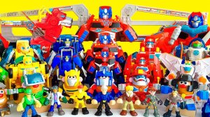 Коллекция ТРАНСФОРМЕРОВ-роботов-спасателей — Бамблби и Оптимус Прайм.