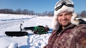 Ездил Мототолкачах   за водой 100 литров . Весна морозный солнечный денек. 04.03.26 год.