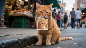 Рыжик потерялась на рынке, но, к счастью, щенок помогает маме-кошке найти её