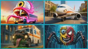 ЧУДЕСА НА ДОРОГЕ — АВТОБУС‑МОНСТР vs НЕБЕСНЫЙ ВИХРЬ vs СКОРАЯ‑ЧУДИЩЕ vs ПАУЧИЙ АВТОБУС!