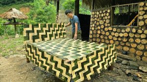 Сделал простую и красивую кровать своими руками. Идеальное сочетание  бамбука и дерева. Серия 10