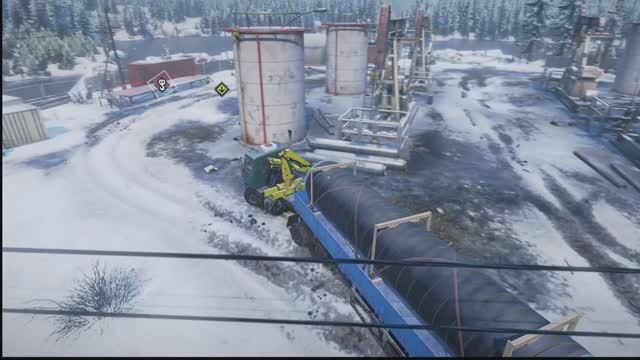 SnowRunner Аляска.  Сложный режимиграю без модов. Руль. Logitech Driving Force GT