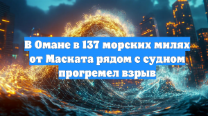 В Омане в 137 морских милях от Маската рядом с судном прогремел взрыв