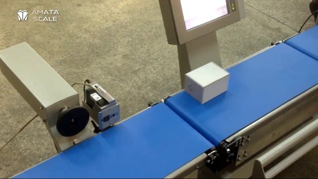 Динамическое взвешивание коробок и печать веса — чеквейер AMATA + Markoprint X1JET (TIJ)