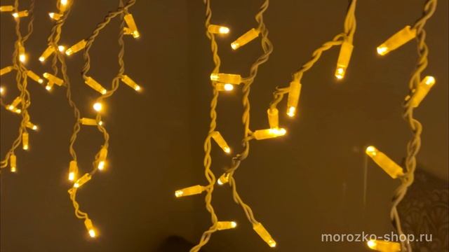 Светодиодная бахрома Laitcom Legoled 3.1*0.5 м, 120 желтых LED ламп, белый КАУЧУК, LL120-8-2Y